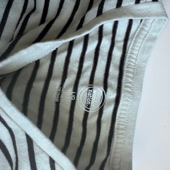 Wonder Nation Black Striped Sequin Rose Long Sleeve Tee - Picture 2 of 4